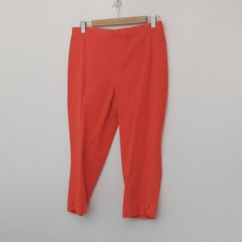 Isaac Mizrahi Live! Capri Pants Women's Size 16 Orange Pull-on Stretch Pre-owned
